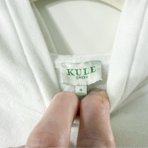 Kule Hoodie Sweatshirt White Green Love Size Small - Picture 5 of 7